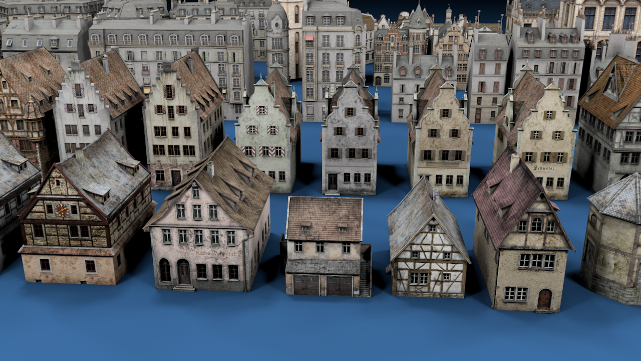 Simple European Buildings 50+ - ViceVoxel