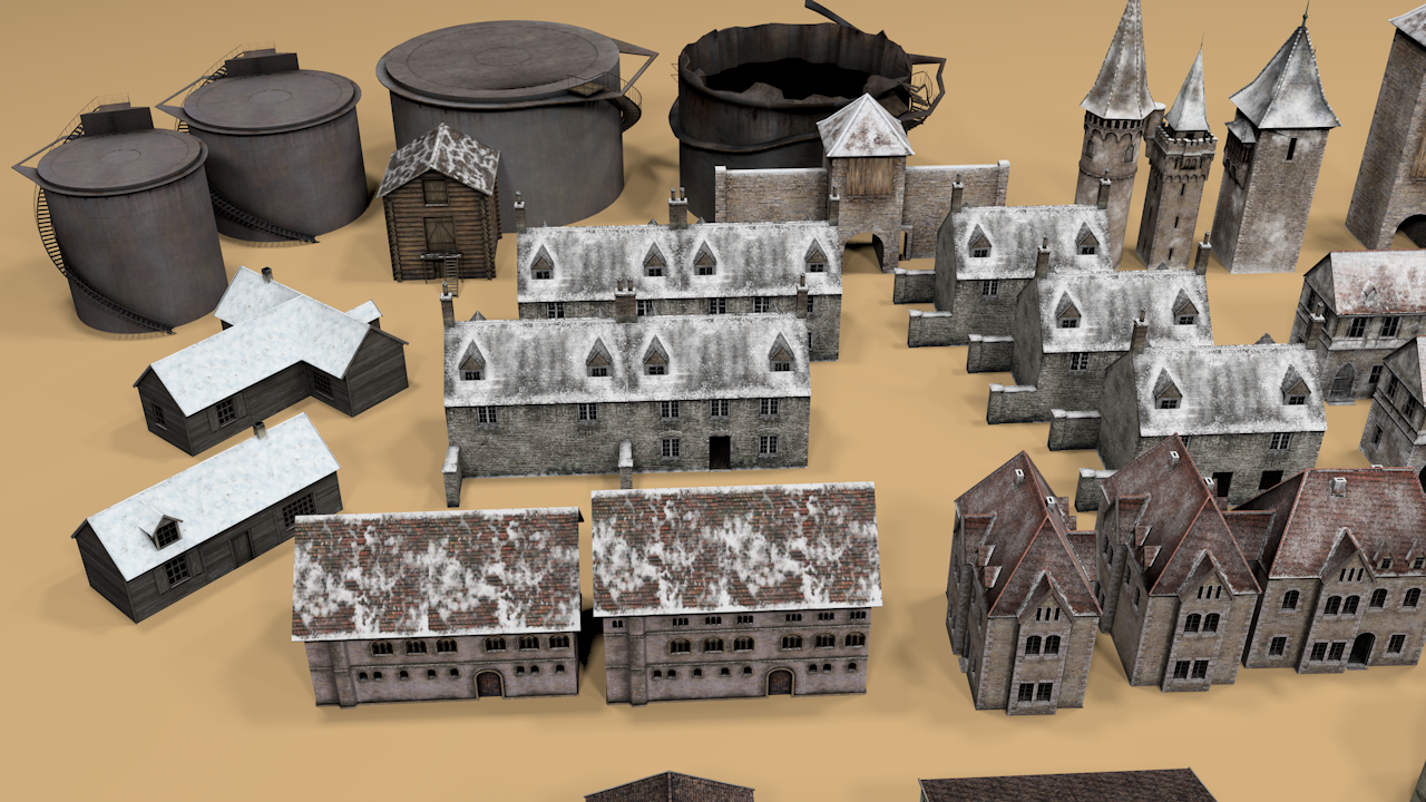 Simple Top Down 3D Buildings (100+ & Interiors+) - ViceVoxel