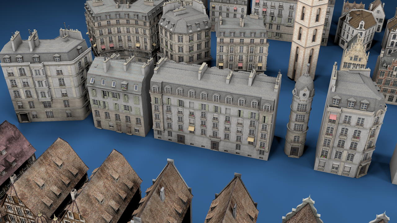 Simple European Buildings 50+ - ViceVoxel