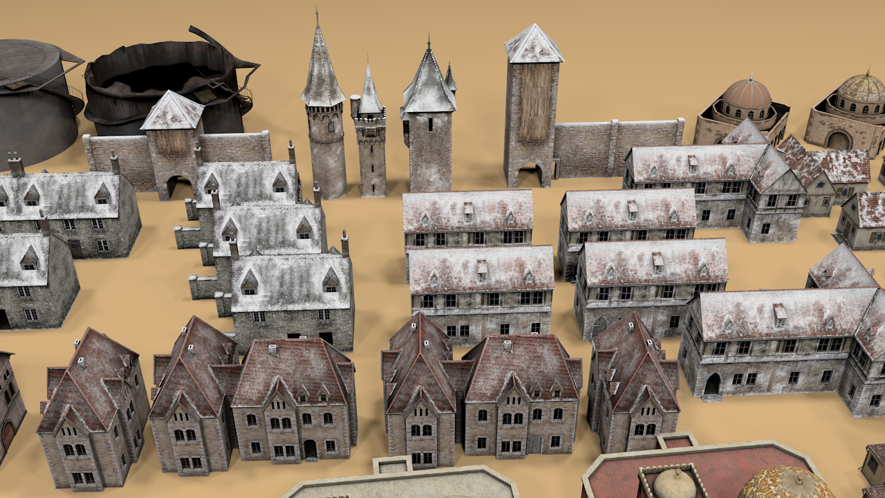 Simple Top Down 3D Buildings (100+ & Interiors+) - ViceVoxel