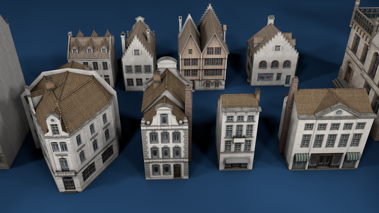 Simple European Buildings 50+ - ViceVoxel