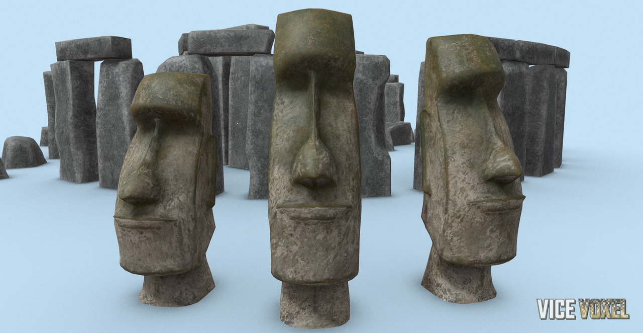 Simple Stonehenge & Head idols