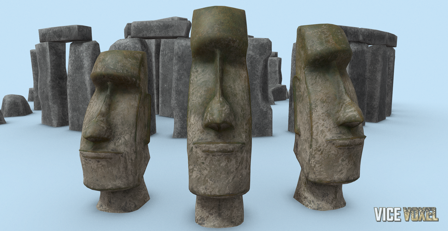 Simple Stonehenge & Head idols