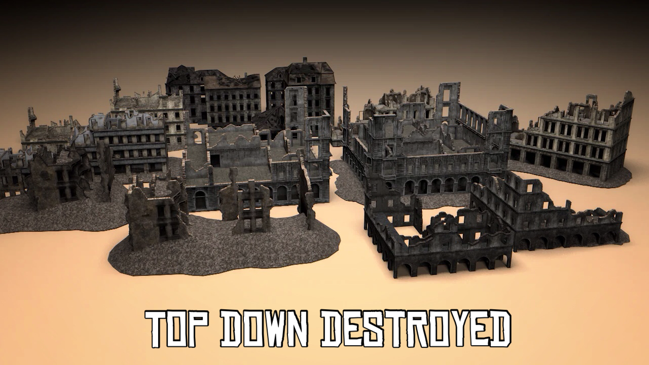 Top Down Destroyed Buildings