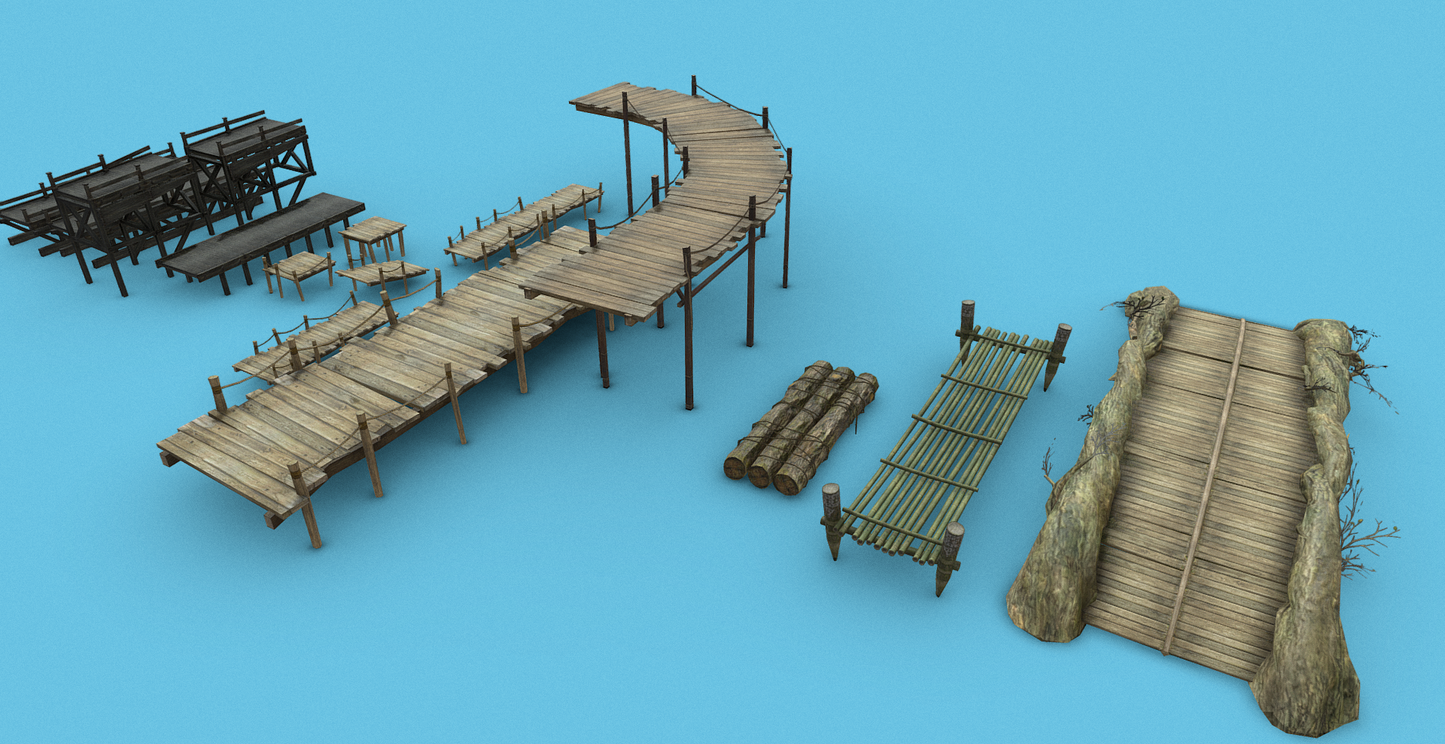 Simple Medieval Bridges 20+ - ViceVoxel
