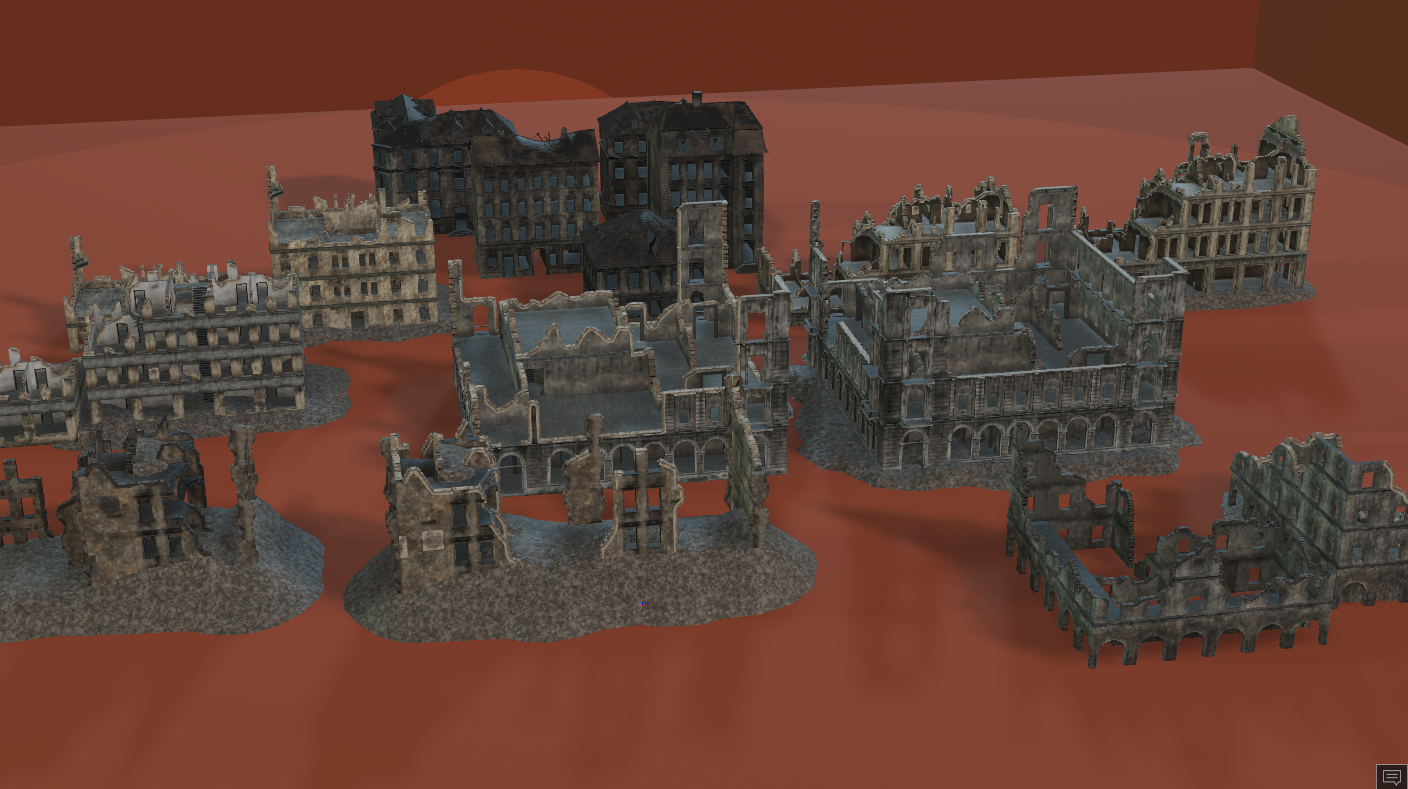 Top Down Destroyed Buildings