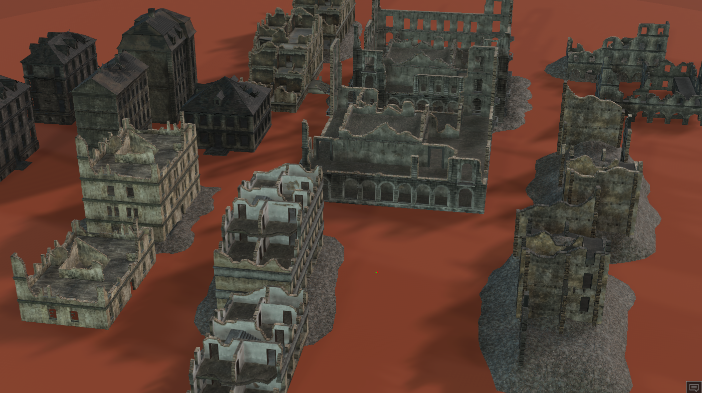 Top Down Destroyed Buildings