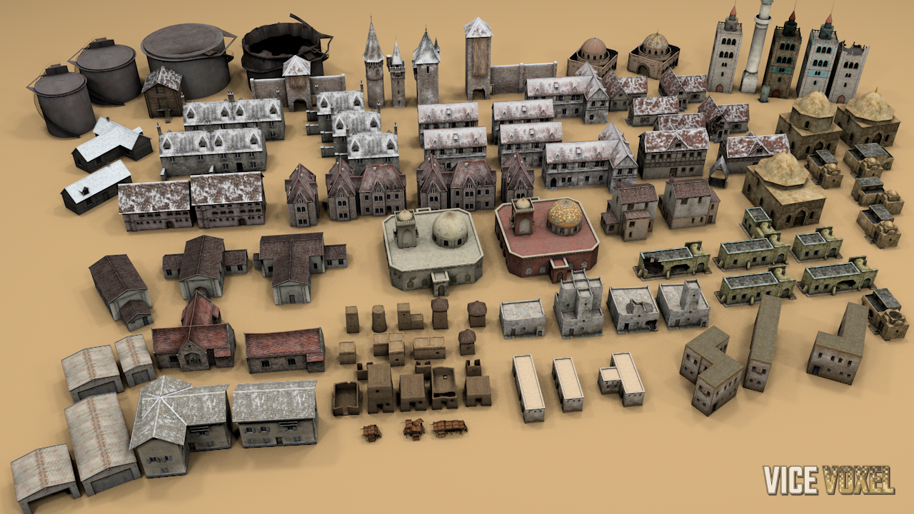 Simple Top Down 3D Buildings (Interiors+)