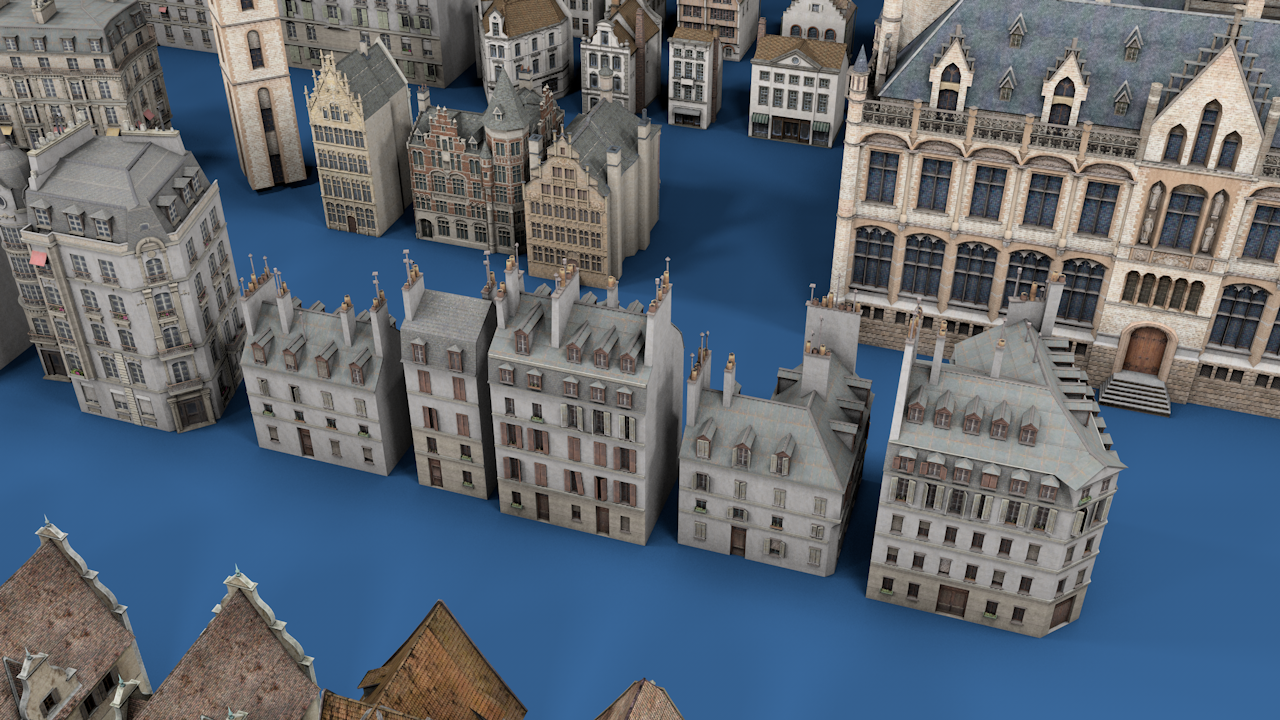 Simple European Buildings 50+ - ViceVoxel