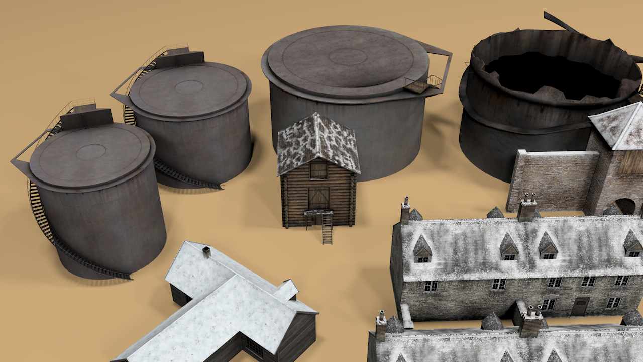 Simple Top Down 3D Buildings (100+ & Interiors+) - ViceVoxel