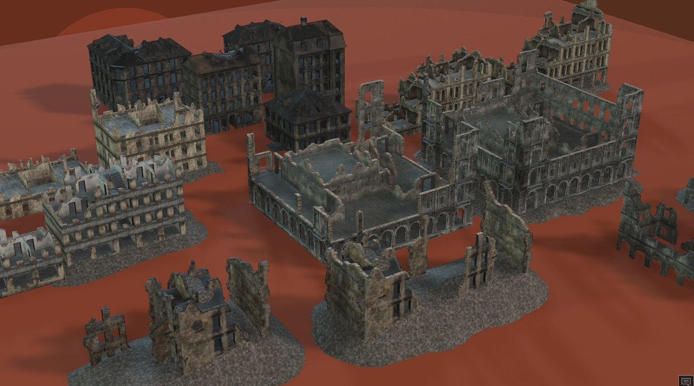 Top Down Destroyed Buildings